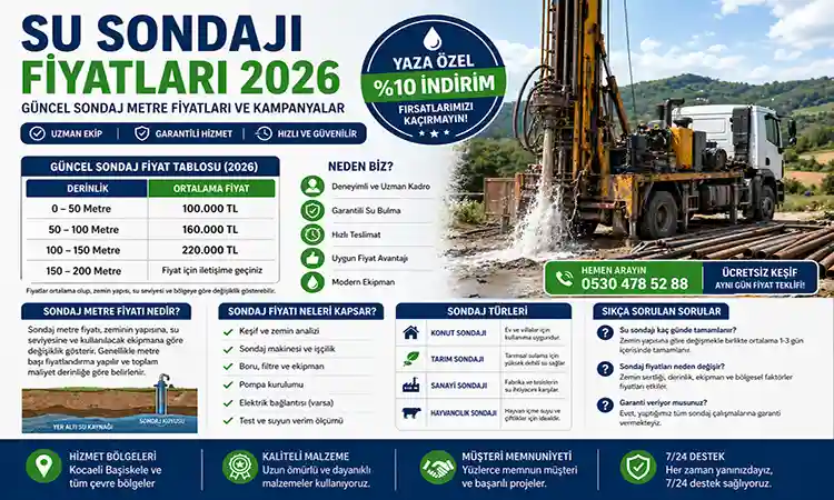 Su Sondajı Fiyatları 2026